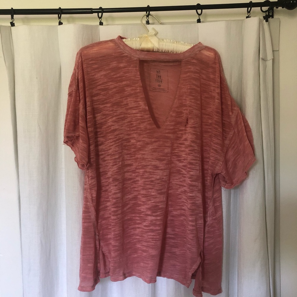 Free people distressed over sized shirt